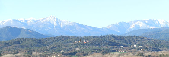 View to Montseny with snow