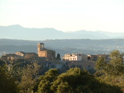 Llabia village with views to Gavarres