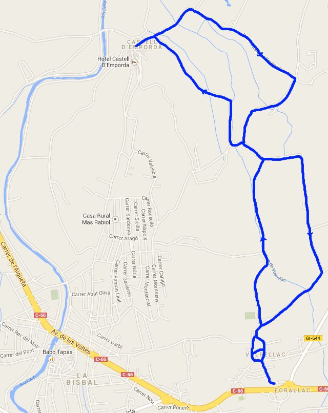 Walking route Vulpellac to Castell dEmpuries