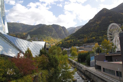 Andorra la Vella autumn view to the mountains