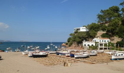 Boats on the sand at Sa Riera Begur