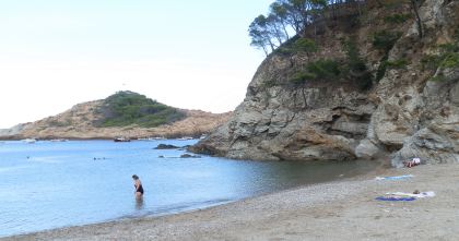 Sa Tuna Begur beach under the cliffs