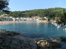 Tamariu bay on the Costa Brava showing swimming area