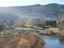 View down the river at Besalu - you can walk along the river bank