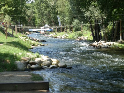 Bescano kayaking and canoeing centre on the river Ter