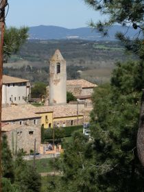 Brunyola from hill above with view