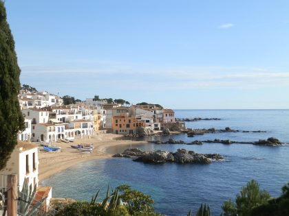 Calella de Palafrugell view across Port Bo from the promenade