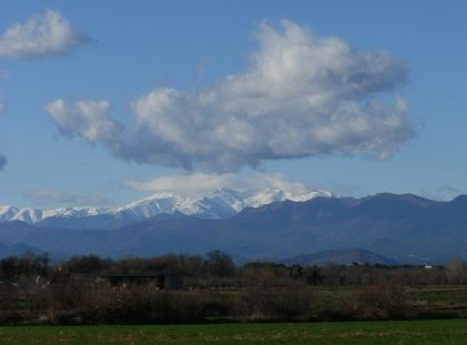 Panorama of the Pyrenees from Castello dEmpuries