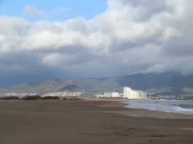 View to Empuriabrava with stormclouds