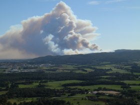 Fire at Vall.llobrega Costa Brava from Quermany