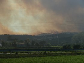 Forest fire at Vall.llobrega Costa Brava