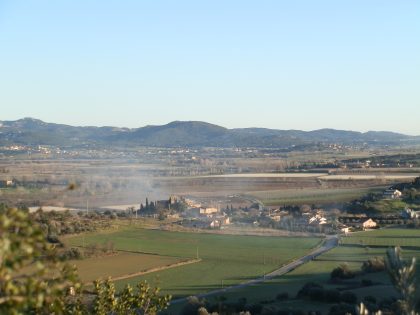 View to Fontanilles and down towards Pals and Begur across the plain