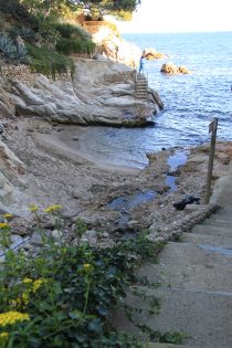 Tiny sandy bay at Fornells