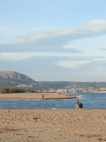 view across Gola de Ter on Pals Beach towards Estartit