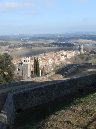 Hostalric town viewed from castle