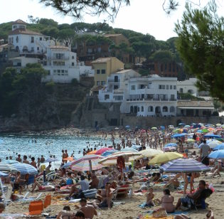 Llafranc beach Costa Brava from left side