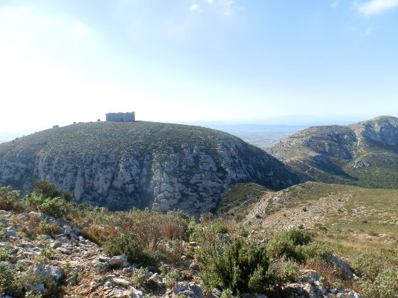 Montgri view to castle from Montpla