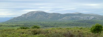 View to Montgri hills from GR92 near Estartit