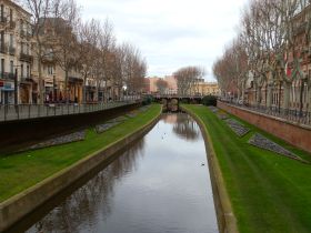 River in the centre of Perpignan