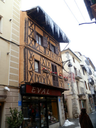 Puigcerda icicles on shop