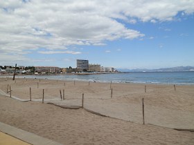 Main beach at Riells (Escala) on the Costa Brava