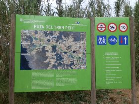 Map indicating start point of Ruta del Tren Petit Costa Brava
