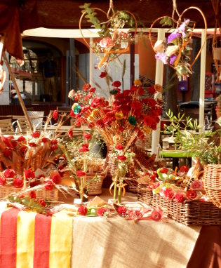 Roses display for Sant Jordi in Palafrugell