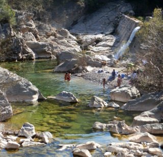 Swimming in the Muga river