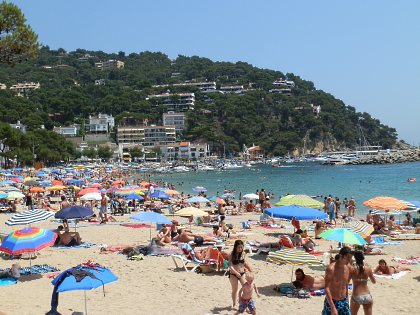 Beach at Llafranc in mid July