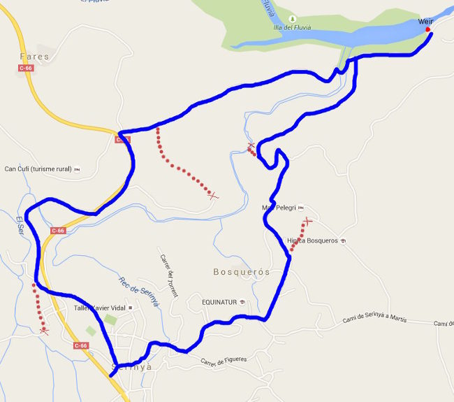 Walking route Serinya and Illa del Fluvia