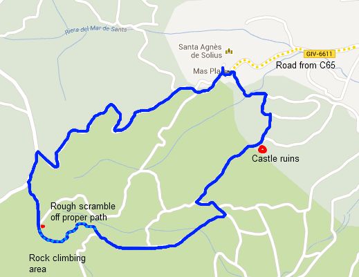 Walking route Solius and Solius castle